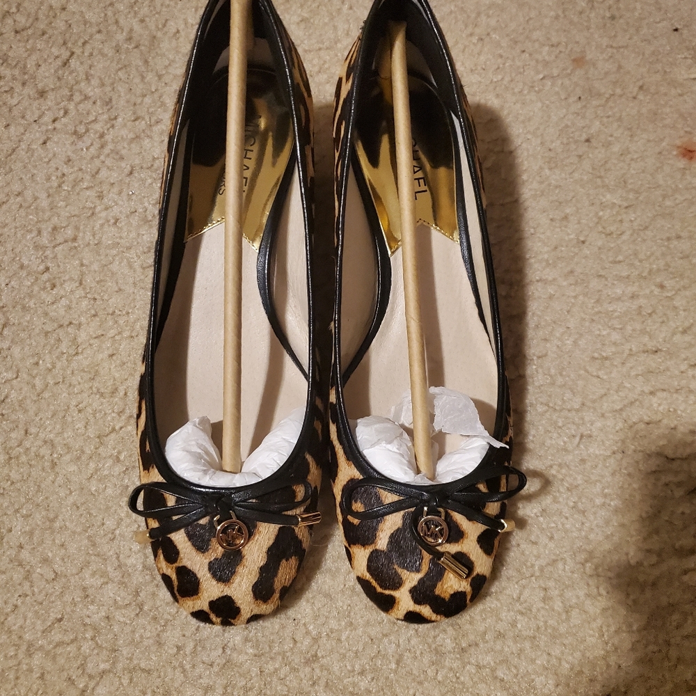 MK Leopard Print Block Heels